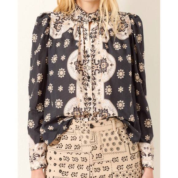 NEW ALIX OF BOHEMIA artemis bronco shirt in black bandana - Picture 4 of 4